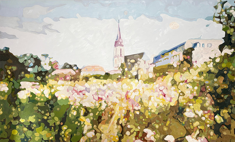 Prinz Georg Garten, Darmstadt, Öl auf Leinwand 200 x 120 cm, William Greenwood 2025