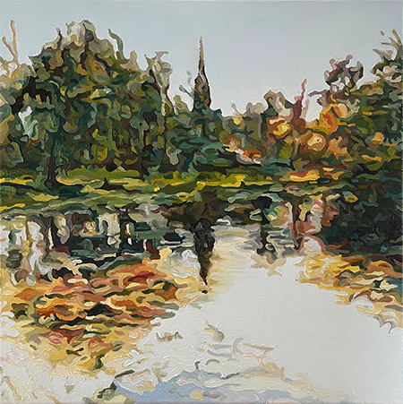 Herrngarten Darmstadt, Öl auf Leinwand 50 x 50 cm, William Greenwood 2025