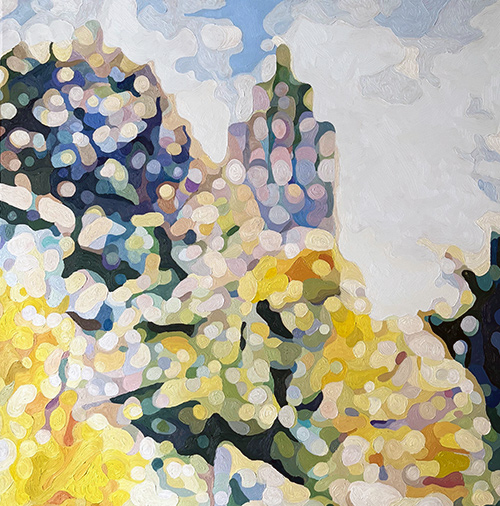 Darmstadt Hochzeitsturm, Öl auf Leinwand - 80 x 80 cm, William Greenwood 2025