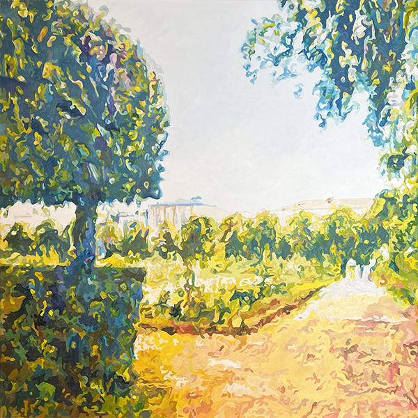 Prinz-Georg-Garten, Darmstadt, Öl auf Leinwand 20 x 120 cm, William Greenwood 2025