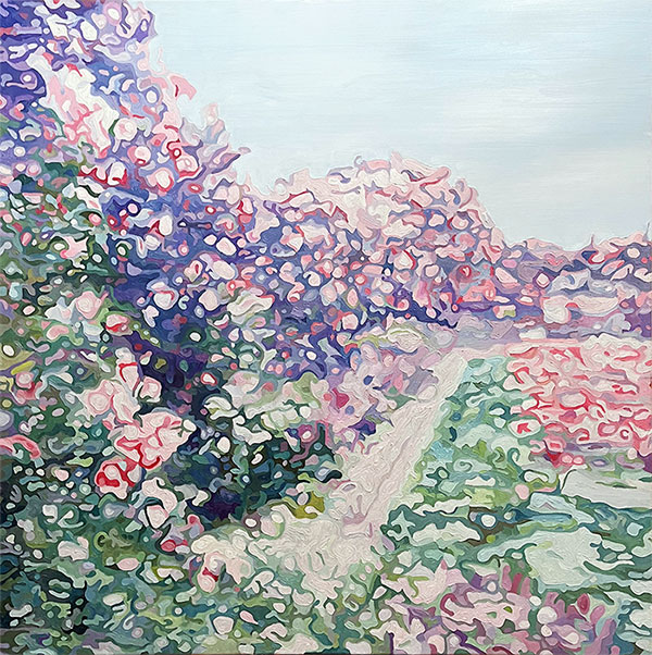 Park Rosenhöhe Darmstadt, Öl auf Leinwand 120 x 120 cm, William Greenwood 2024